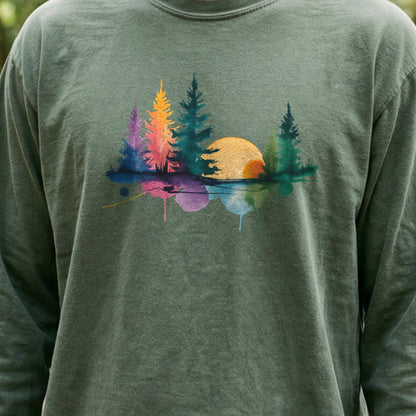 Watercolor Forest Cotton Long Sleeve