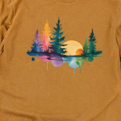 Watercolor Forest Cotton Long Sleeve