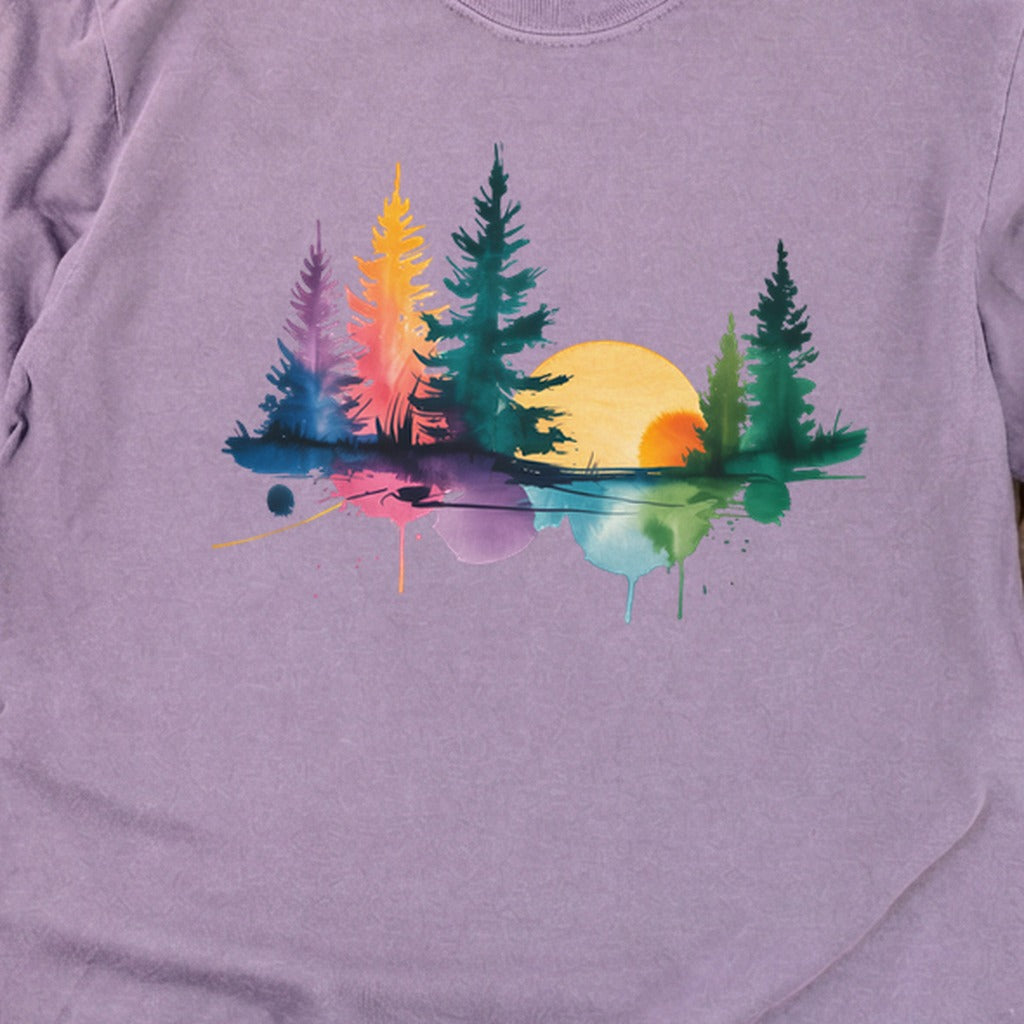 Watercolor Forest Cotton Long Sleeve