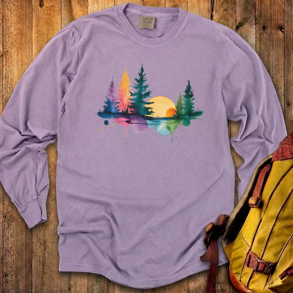 Watercolor Forest Cotton Long Sleeve
