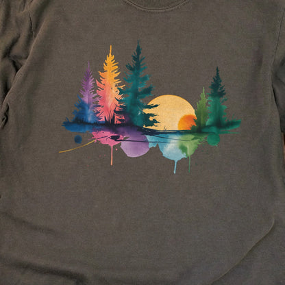 Watercolor Forest Cotton Long Sleeve