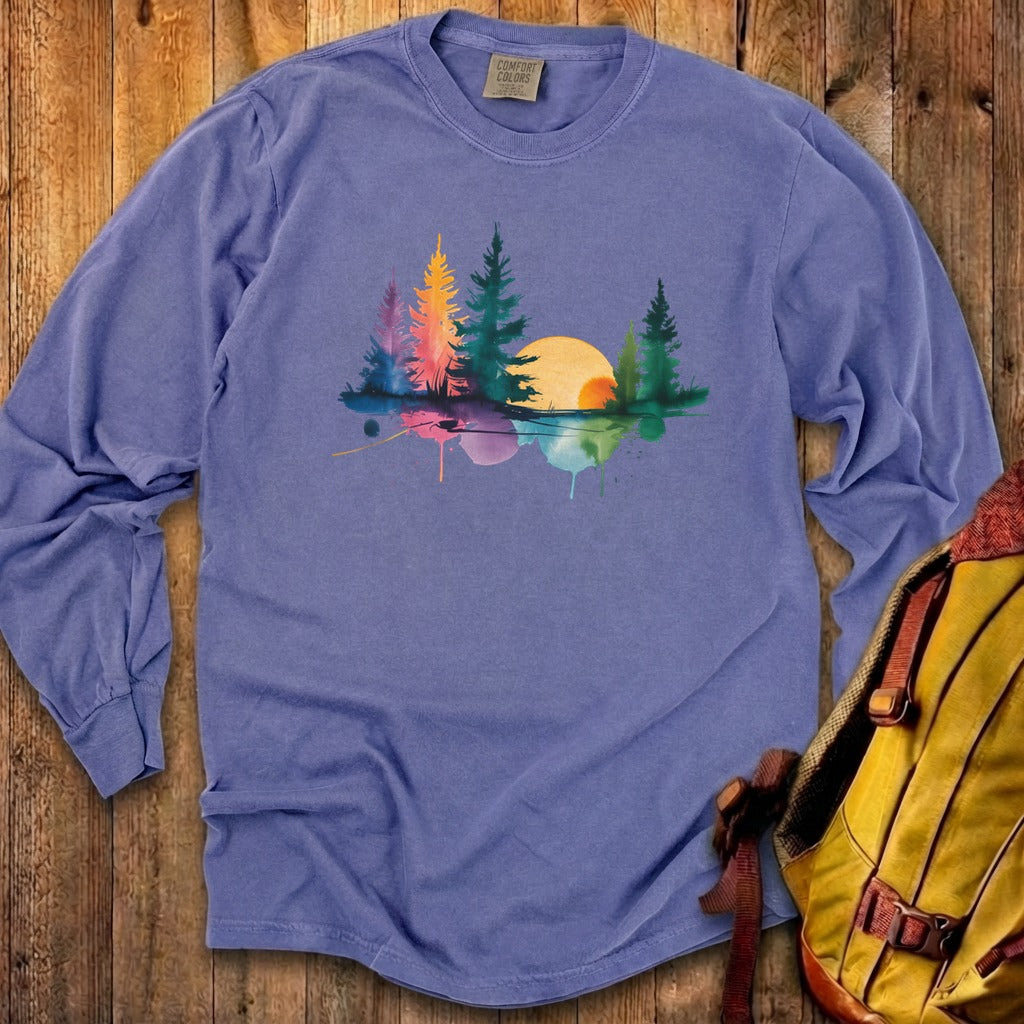 Watercolor Forest Cotton Long Sleeve