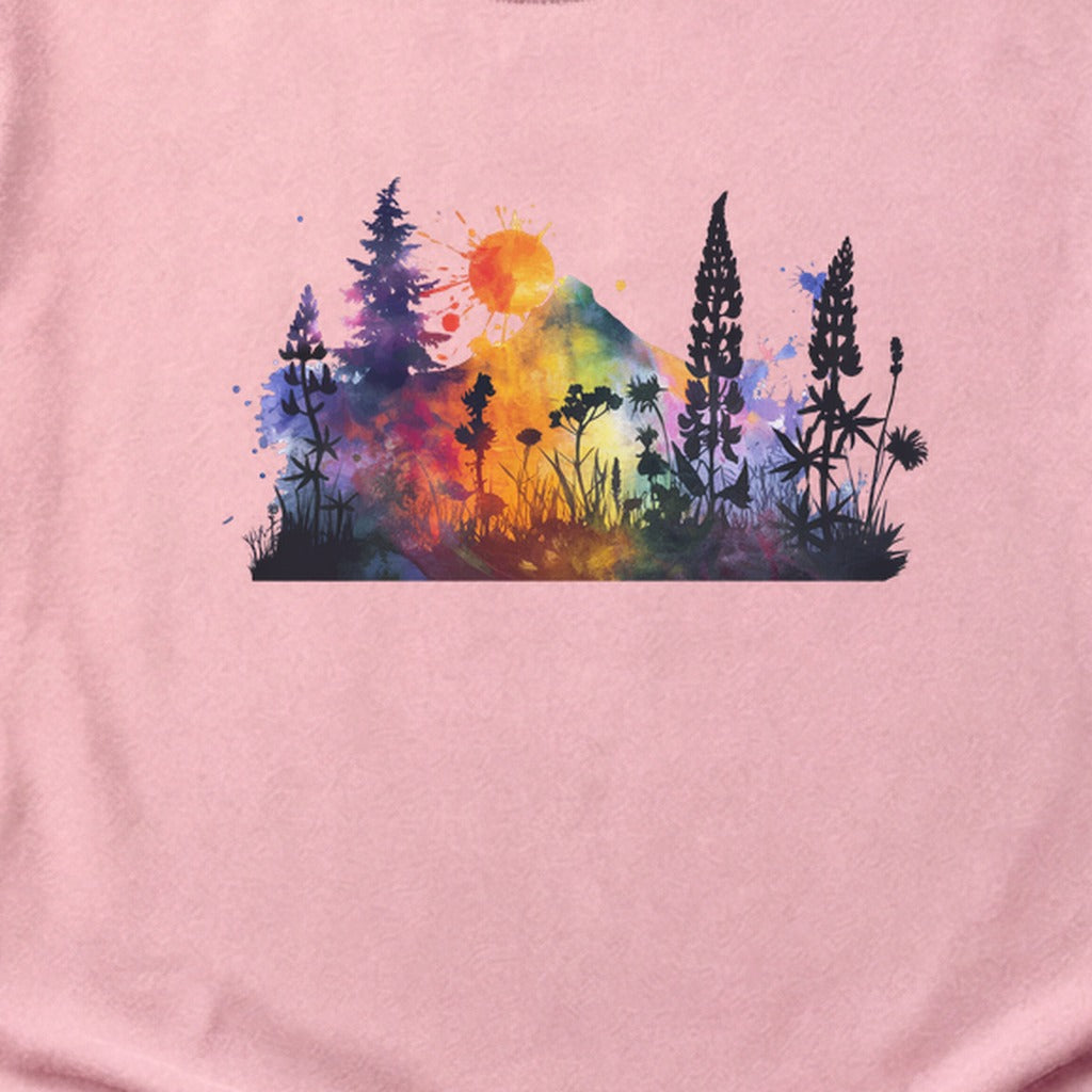 Watercolor Hypercolor Mountains Cotton T-Shirt