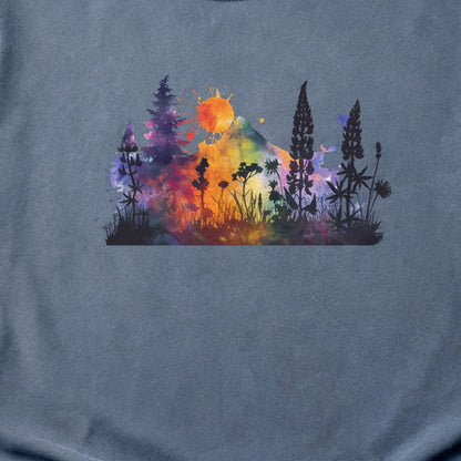 Watercolor Hypercolor Mountains Cotton T-Shirt