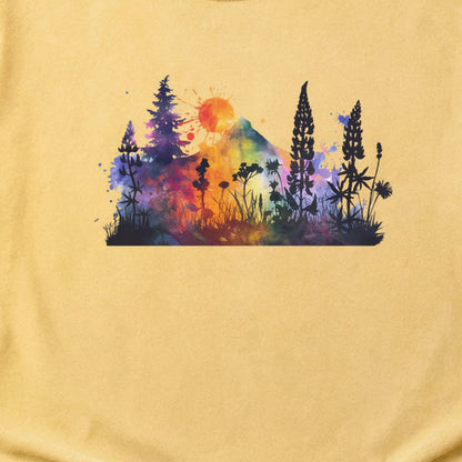Watercolor Hypercolor Mountains Cotton T-Shirt