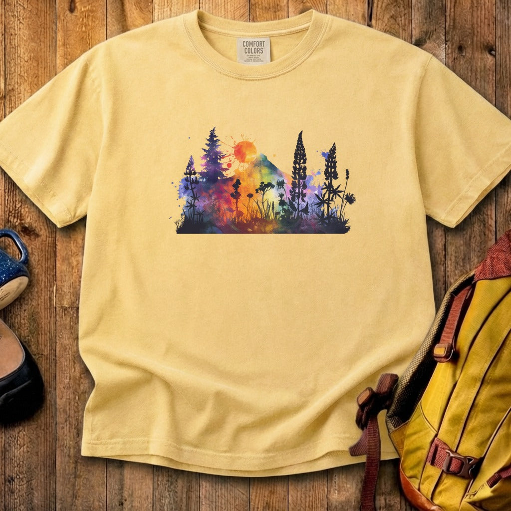 Watercolor Hypercolor Mountains Cotton T-Shirt