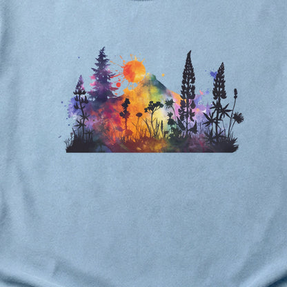 Watercolor Hypercolor Mountains Cotton T-Shirt