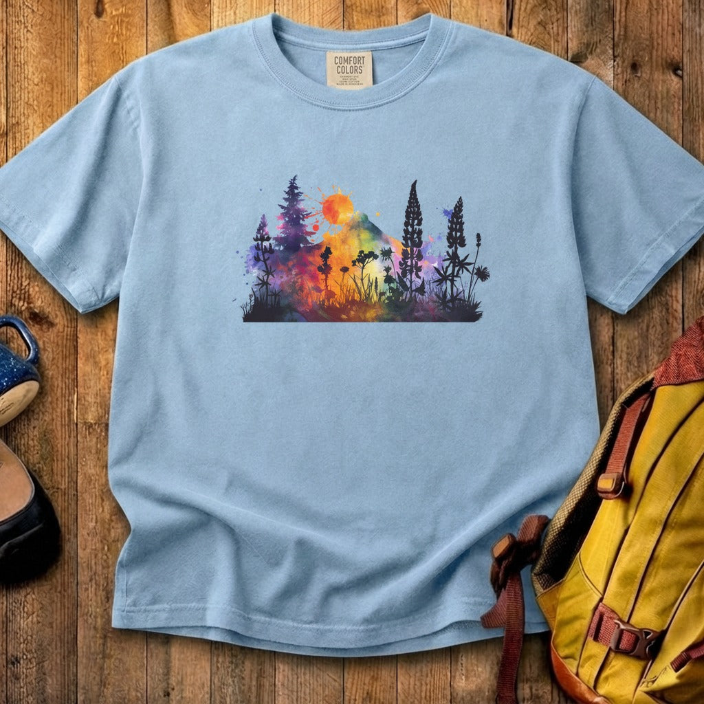 Watercolor Hypercolor Mountains Cotton T-Shirt