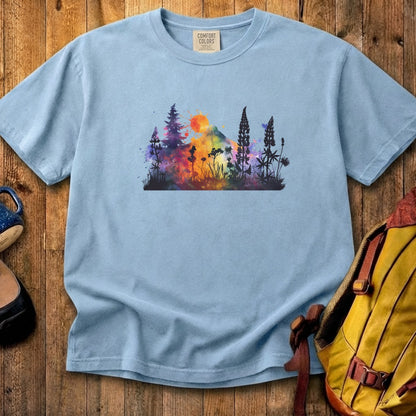 Watercolor Hypercolor Mountains Cotton T-Shirt