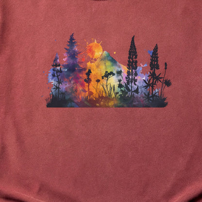 Watercolor Hypercolor Mountains Cotton T-Shirt