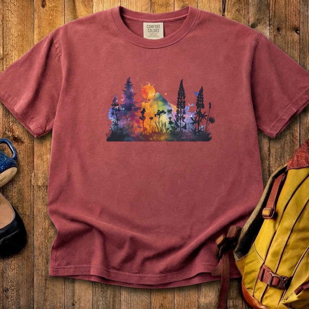 Watercolor Hypercolor Mountains Cotton T-Shirt