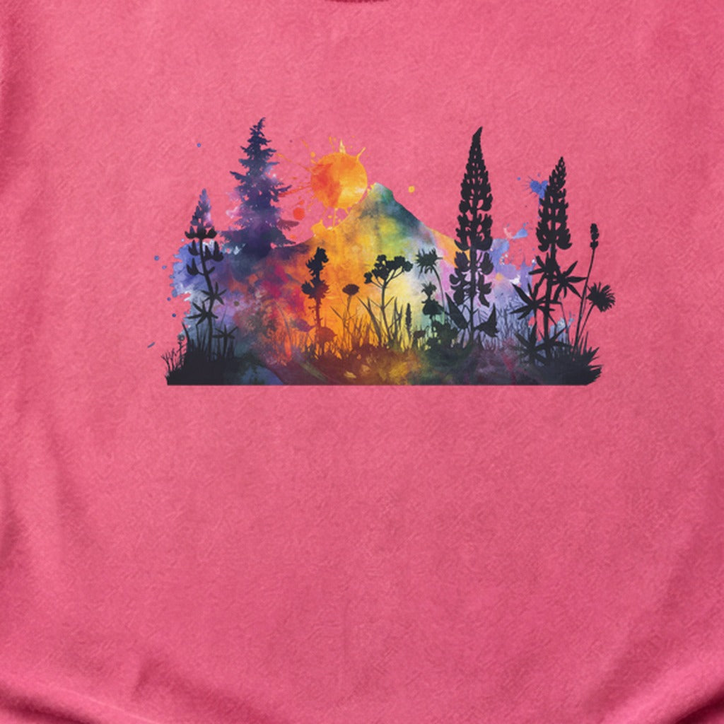 Watercolor Hypercolor Mountains Cotton T-Shirt