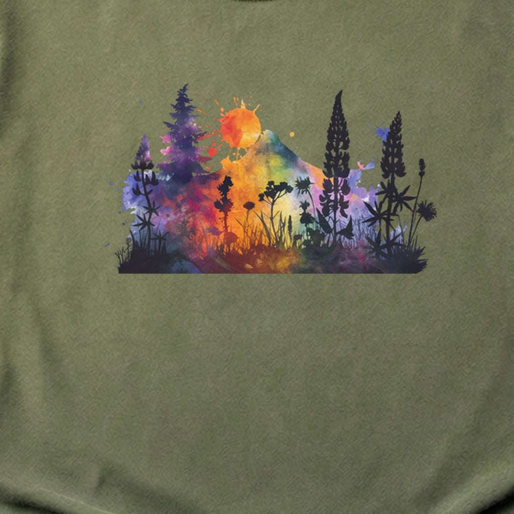 Watercolor Hypercolor Mountains Cotton T-Shirt