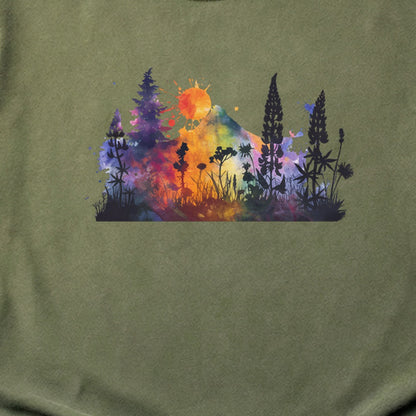 Watercolor Hypercolor Mountains Cotton T-Shirt