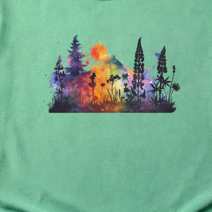 Watercolor Hypercolor Mountains Cotton T-Shirt
