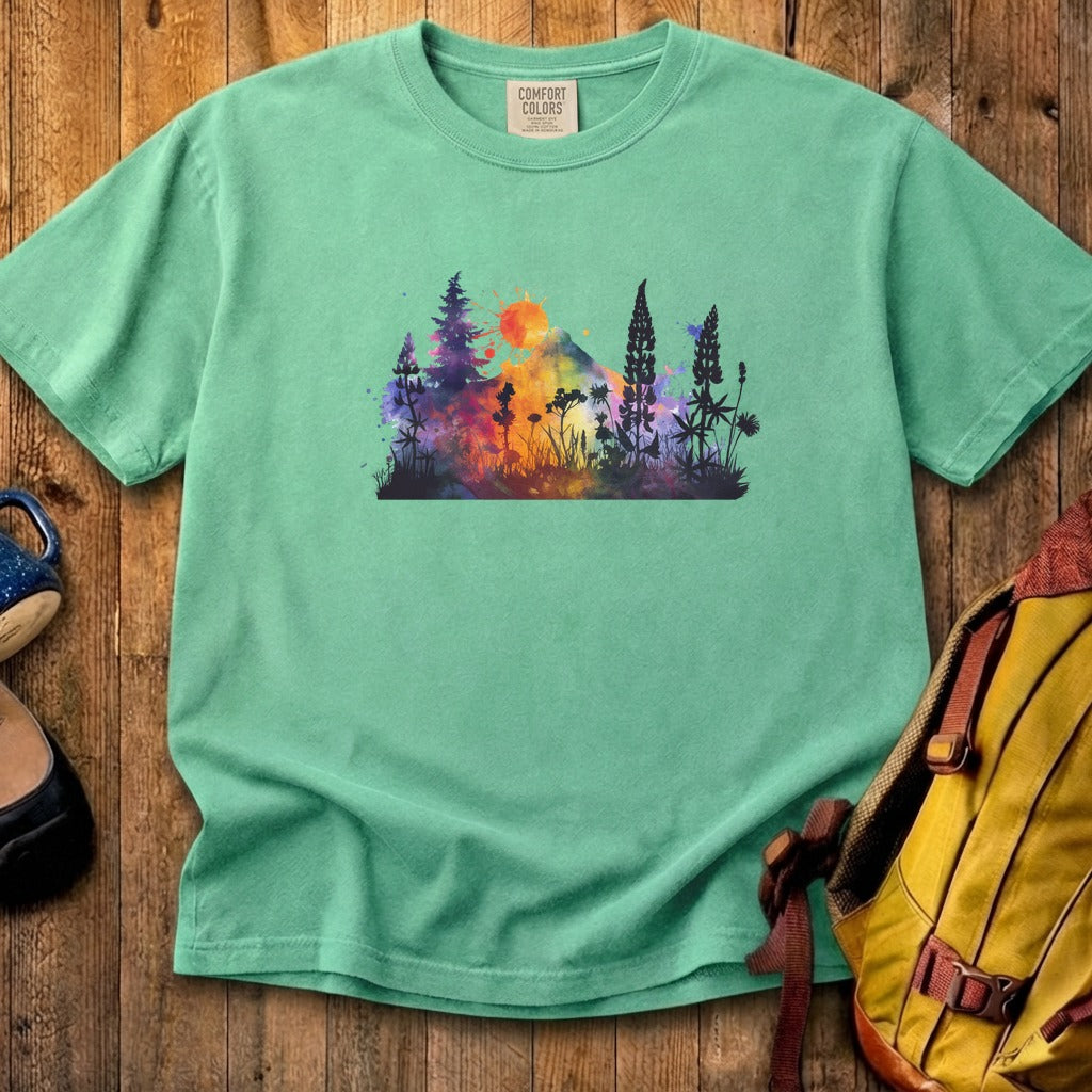 Watercolor Hypercolor Mountains Cotton T-Shirt
