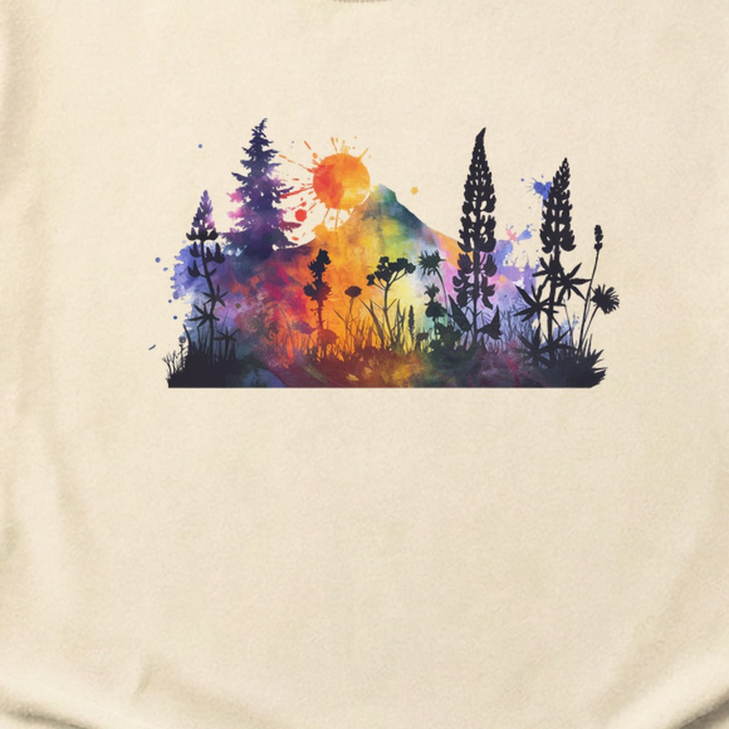 Watercolor Hypercolor Mountains Cotton T-Shirt