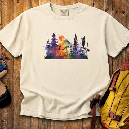 Watercolor Hypercolor Mountains Cotton T-Shirt