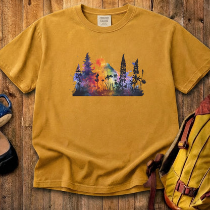 Watercolor Hypercolor Mountains Cotton T-Shirt
