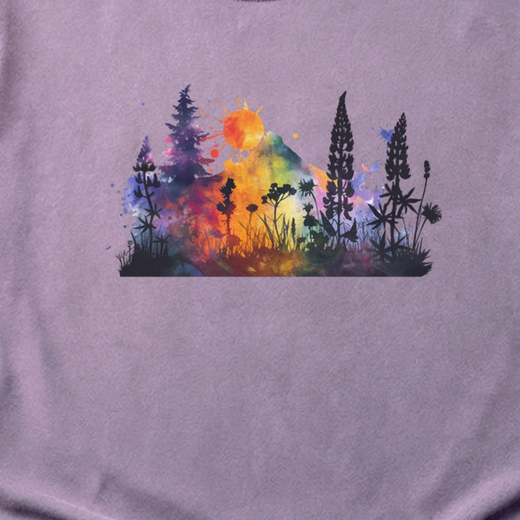 Watercolor Hypercolor Mountains Cotton T-Shirt