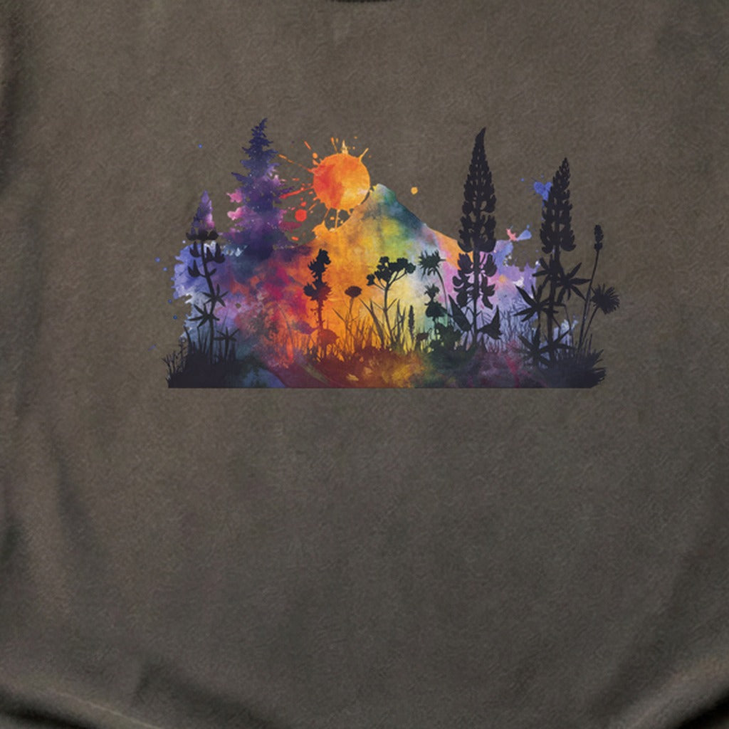Watercolor Hypercolor Mountains Cotton T-Shirt