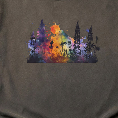Watercolor Hypercolor Mountains Cotton T-Shirt