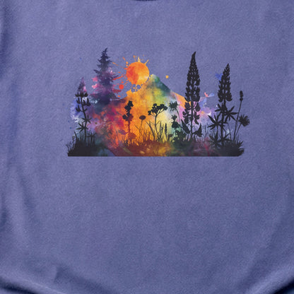 Watercolor Hypercolor Mountains Cotton T-Shirt