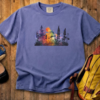 Watercolor Hypercolor Mountains Cotton T-Shirt