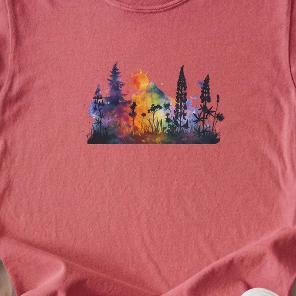 Watercolor Hypercolor Mountains Kids Cotton T-Shirt