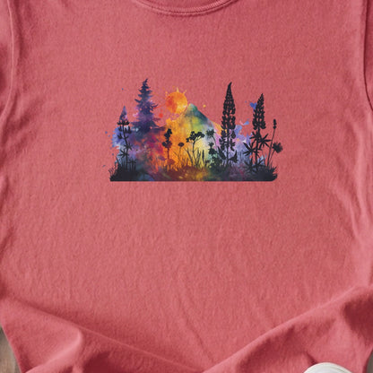Watercolor Hypercolor Mountains Kids Cotton T-Shirt