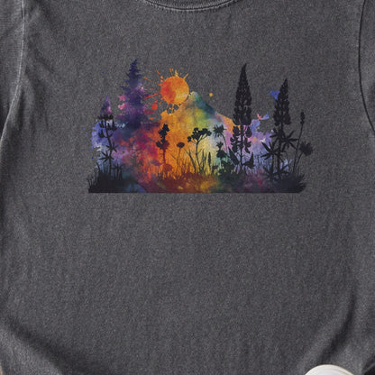 Watercolor Hypercolor Mountains Kids Cotton T-Shirt