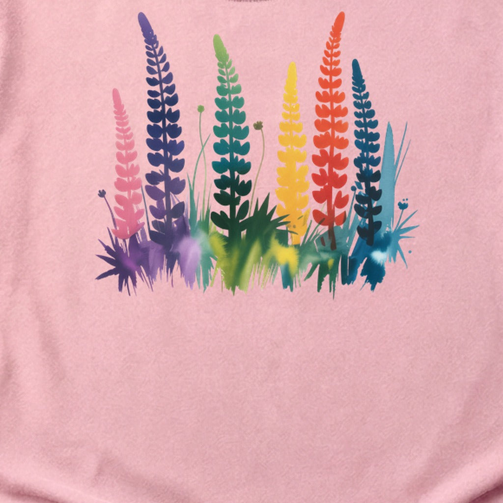 Watercolor Lupine Cotton T-Shirt