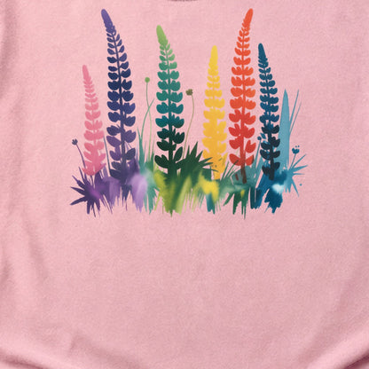 Watercolor Lupine Cotton T-Shirt