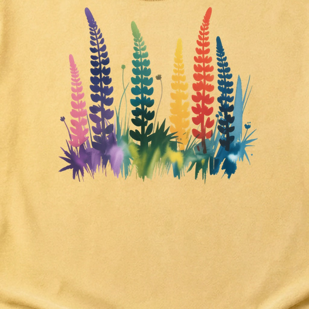 Watercolor Lupine Cotton T-Shirt