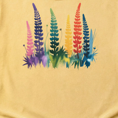 Watercolor Lupine Cotton T-Shirt