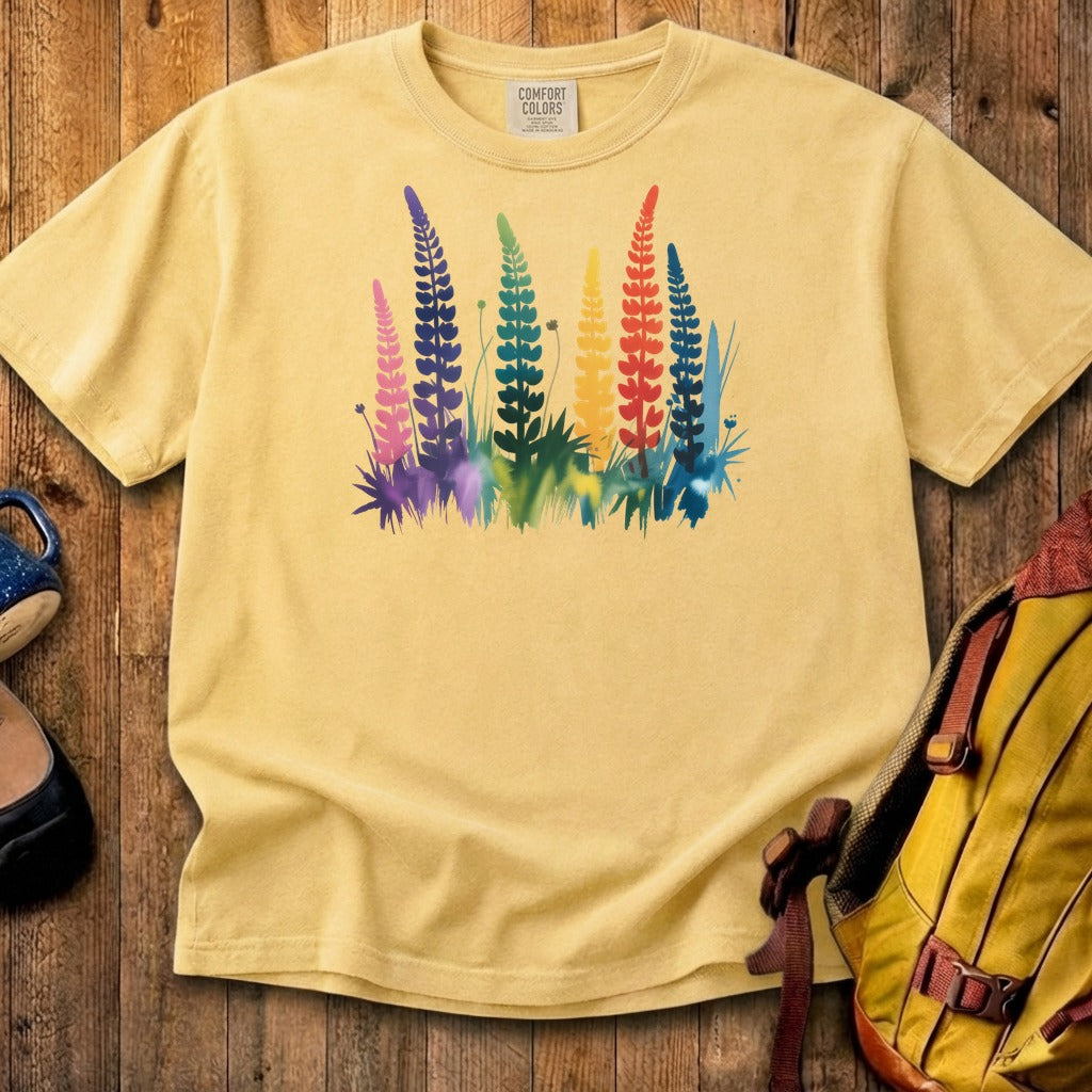 Watercolor Lupine Cotton T-Shirt