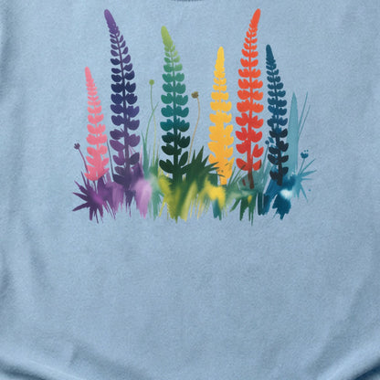 Watercolor Lupine Cotton T-Shirt