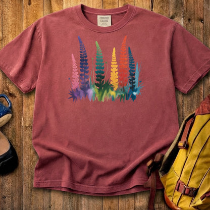 Watercolor Lupine Cotton T-Shirt