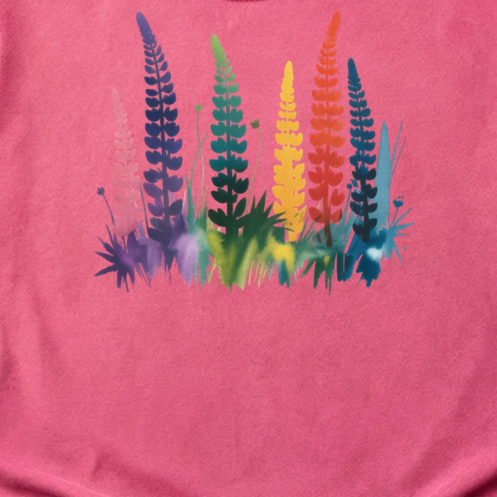 Watercolor Lupine Cotton T-Shirt