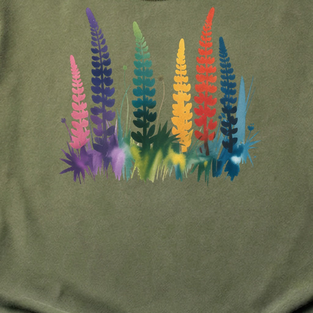 Watercolor Lupine Cotton T-Shirt