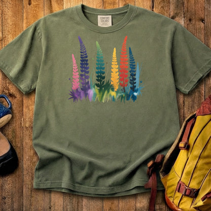 Watercolor Lupine Cotton T-Shirt
