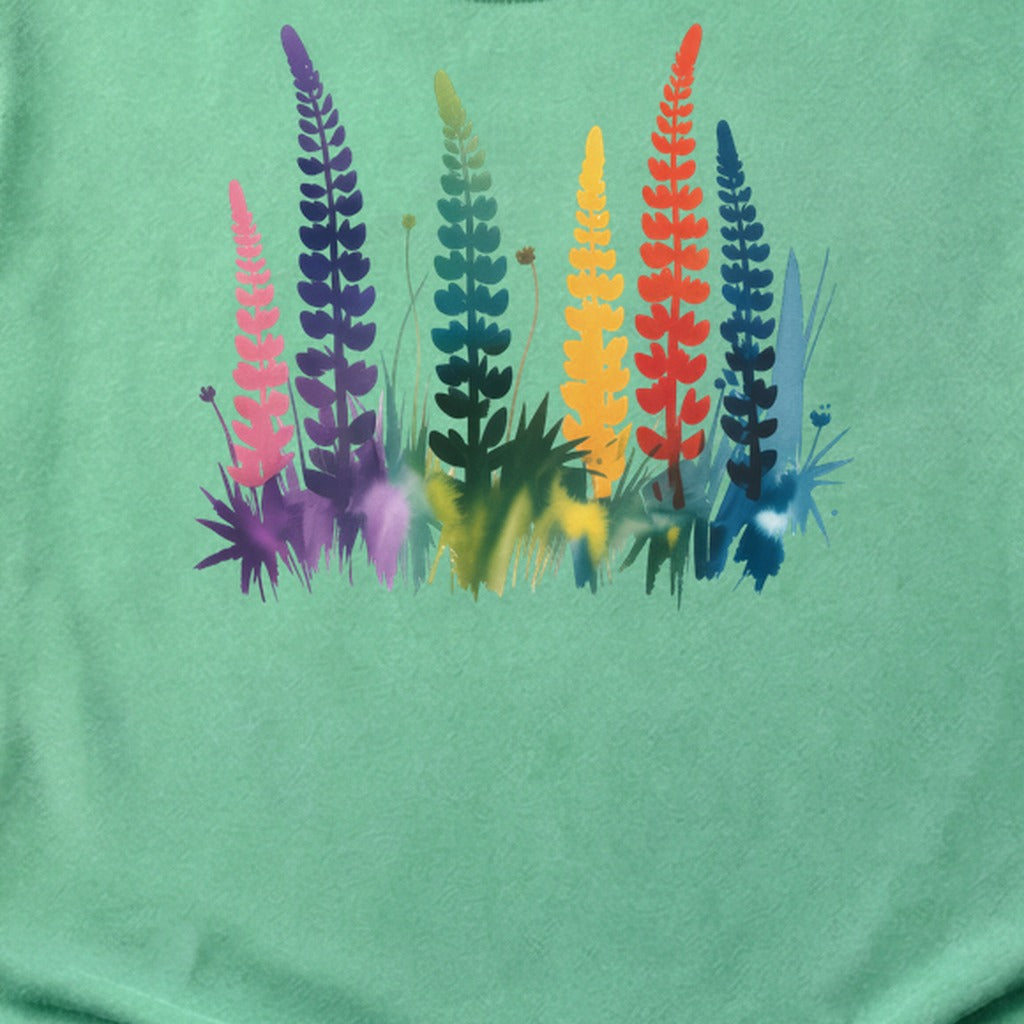 Watercolor Lupine Cotton T-Shirt