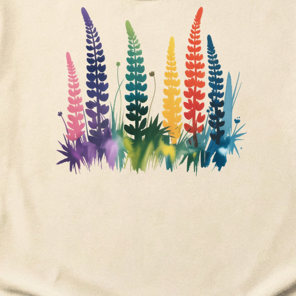 Watercolor Lupine Cotton T-Shirt
