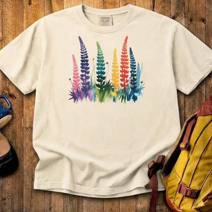 Watercolor Lupine Cotton T-Shirt