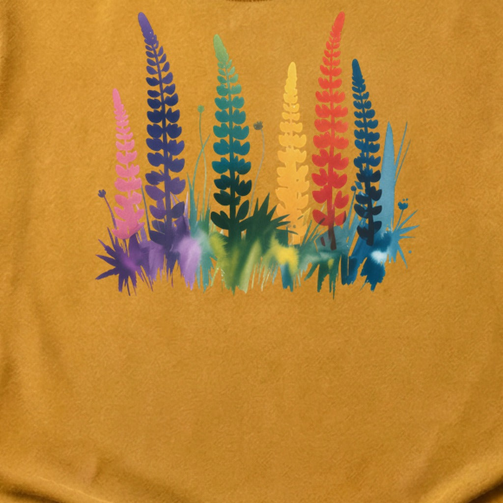 Watercolor Lupine Cotton T-Shirt