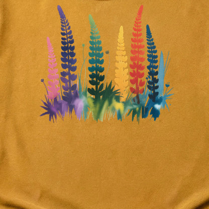 Watercolor Lupine Cotton T-Shirt