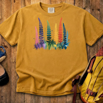 Watercolor Lupine Cotton T-Shirt