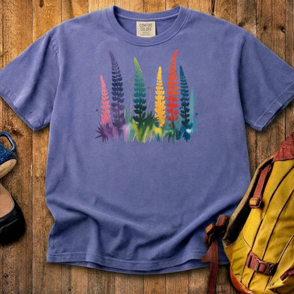 Watercolor Lupine Cotton T-Shirt