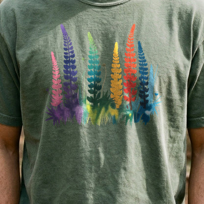 Watercolor Lupine Cotton T-Shirt