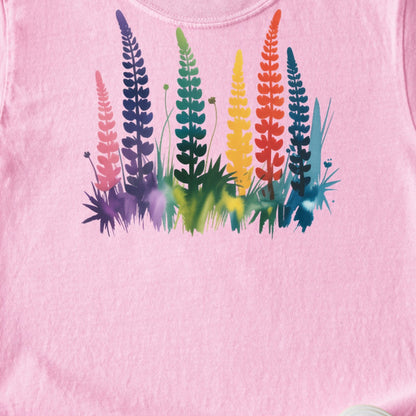 Watercolor Lupine Kids Cotton T-Shirt